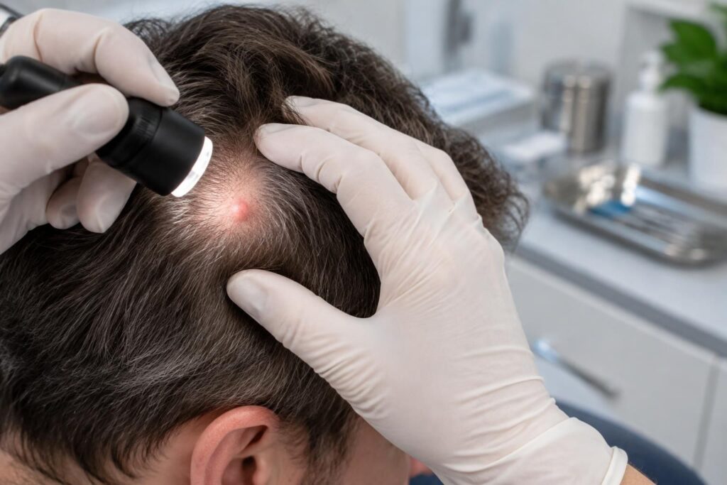 Bouton sur le cuir chevelu douloureux : causes et traitements efficaces