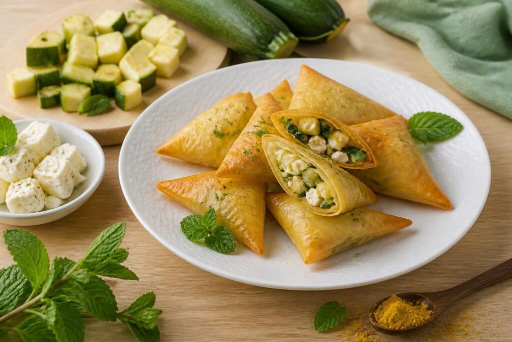 Bricks courgette feta au four avec menthe ou curry, recettes faciles