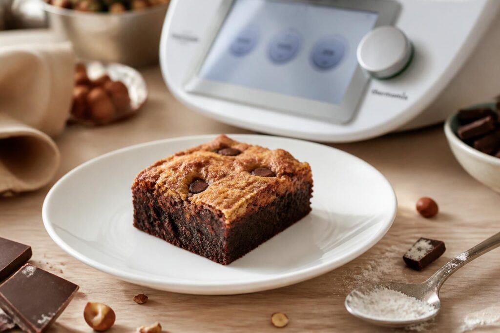 découvrez la recette gourmande du brookie, inspirée de cyril lignac, à réaliser facilement avec votre thermomix. un délicieux mélange de brownie et cookie à savourer sans modération !