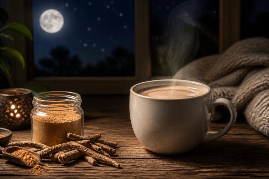 découvrez la recette de la moon milk à l'ashwagandha et ses bienfaits pour un sommeil réparateur et une nuit apaisée.