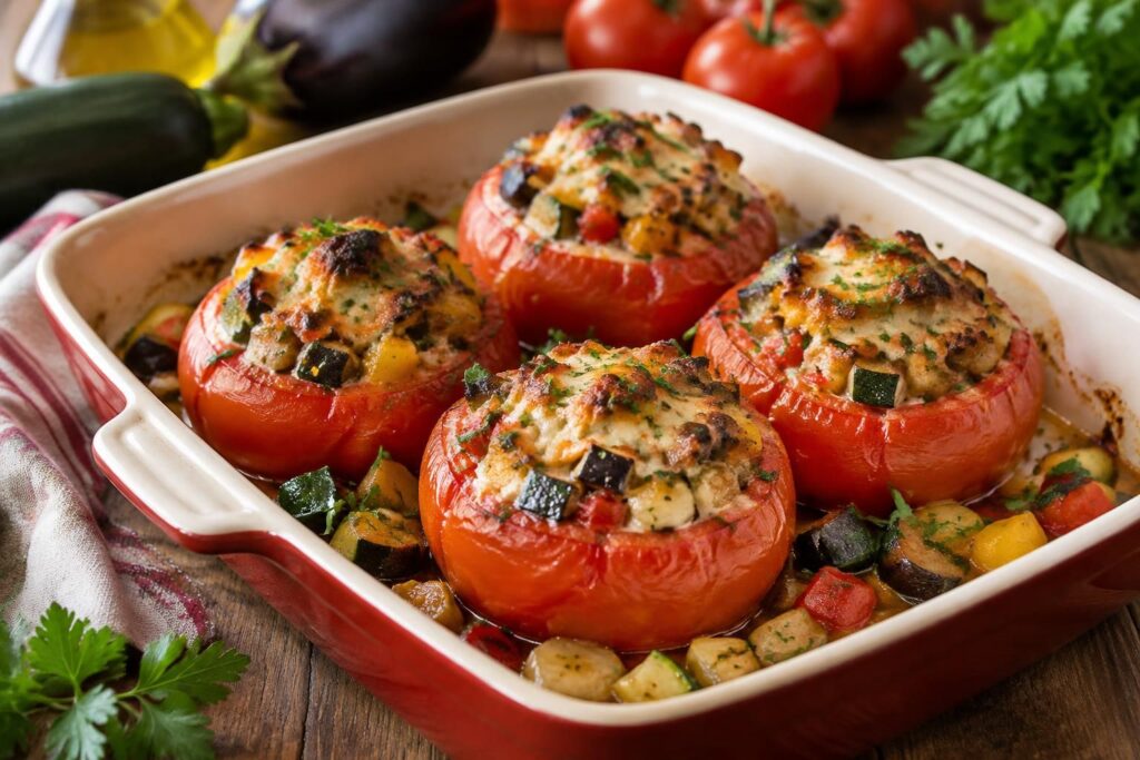 Tomates farcies aux légumes au four : recettes gourmandes et légères